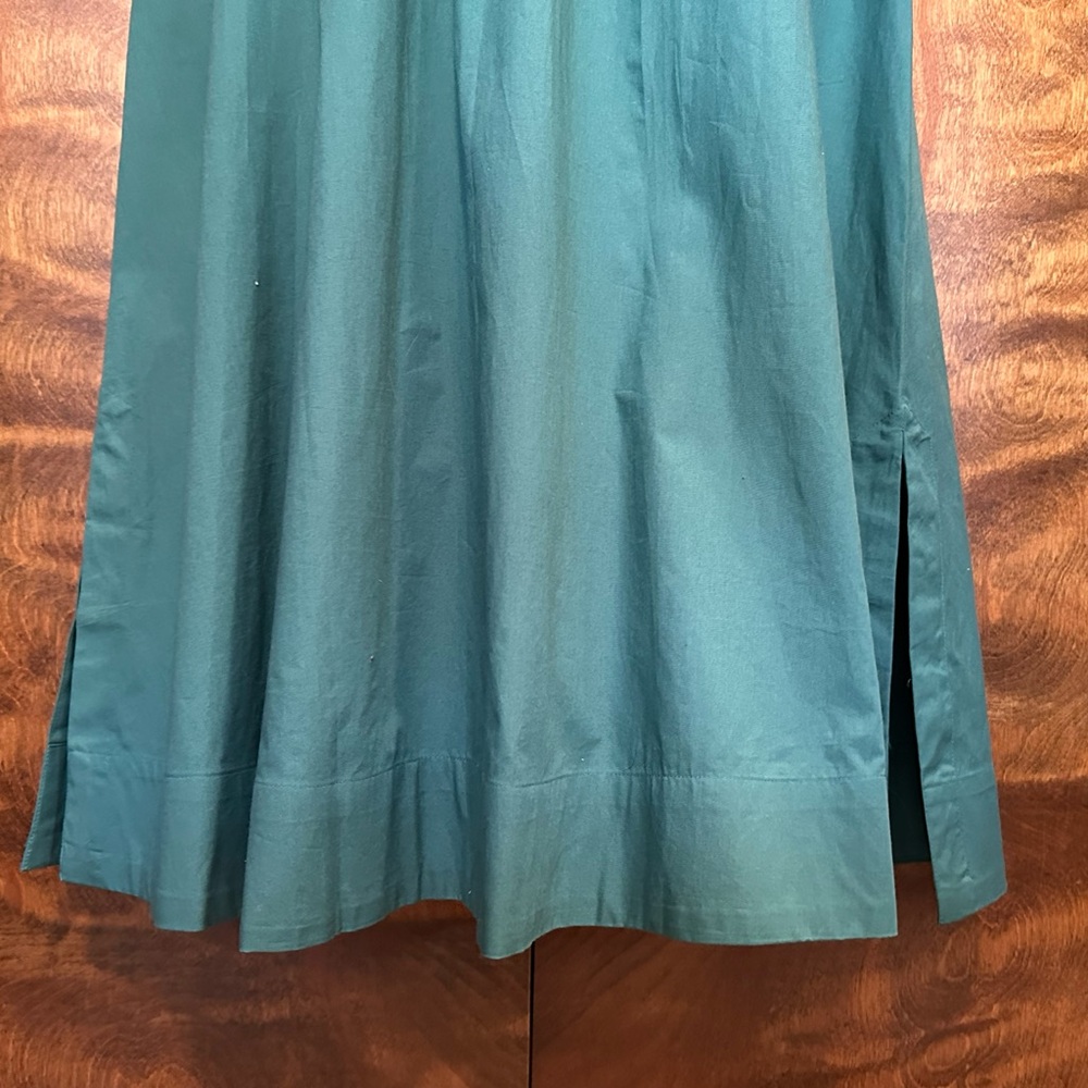 Calvin Klein Sleeveless Drawstring Waist Midi Dress Womens 12 Green Cutout Back - Picture 9 of 16